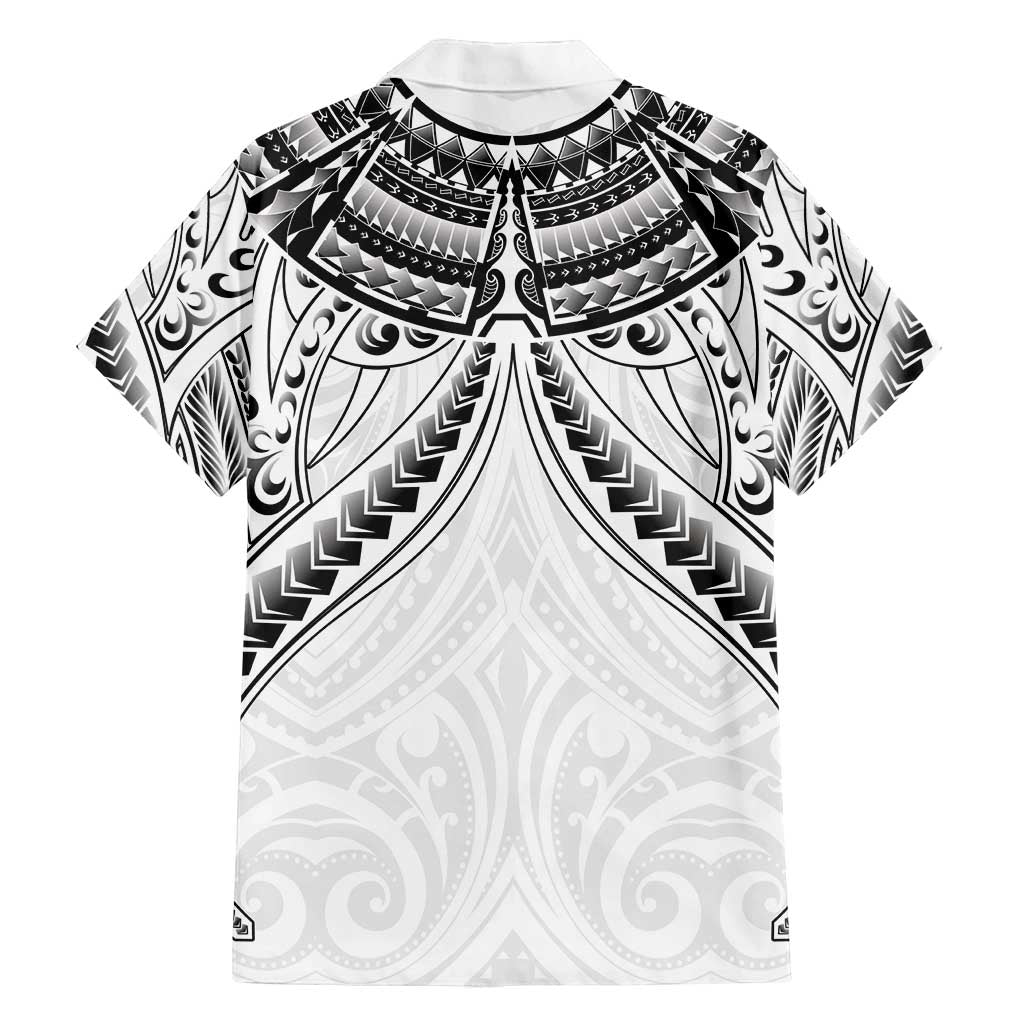 New Zealand Morepork Family Matching Long Sleeve Bodycon Dress and Hawaiian Shirt Maori Pattern White LT05 - Polynesian Pride