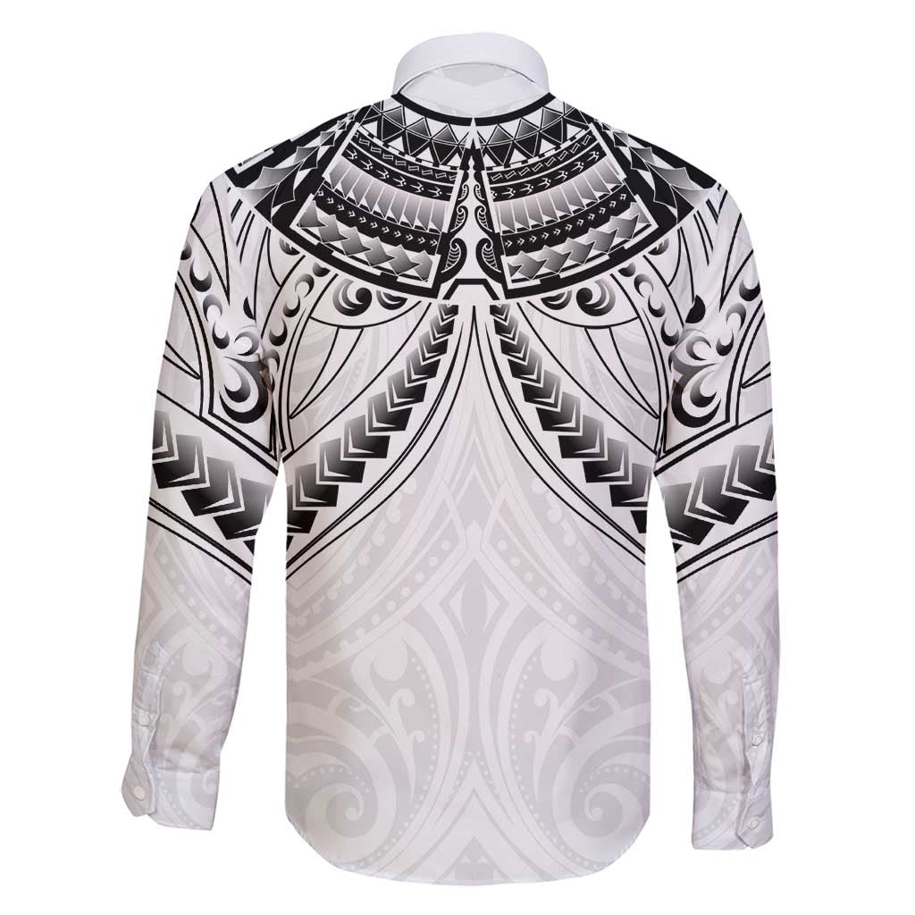 New Zealand Morepork Family Matching Off Shoulder Short Dress and Hawaiian Shirt Maori Pattern White