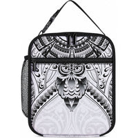 New Zealand Morepork Lunch Bag Maori Pattern White