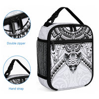 New Zealand Morepork Lunch Bag Maori Pattern White