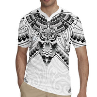 New Zealand Morepork Rugby Jersey Maori Pattern White LT05 - Polynesian Pride