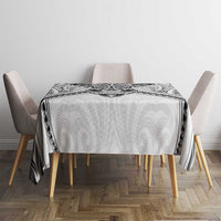 New Zealand Morepork Tablecloth Maori Pattern White LT05 - Polynesian Pride