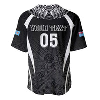 Custom Fiji Rugby Baseball Jersey Fijian Warrior Black LT05 - Polynesian Pride
