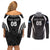 Custom Fiji Rugby Couples Matching Off Shoulder Short Dress and Long Sleeve Button Shirt Fijian Warrior Black