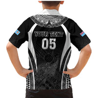 Custom Fiji Rugby Family Matching Mermaid Dress and Hawaiian Shirt Fijian Warrior Black