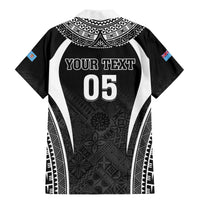 Custom Fiji Rugby Family Matching Mermaid Dress and Hawaiian Shirt Fijian Warrior Black