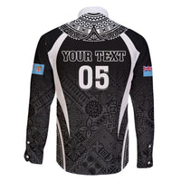 Custom Fiji Rugby Family Matching Puletasi and Hawaiian Shirt Fijian Warrior Black