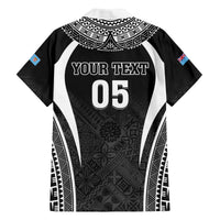 Custom Fiji Rugby Family Matching Tank Maxi Dress and Hawaiian Shirt Fijian Warrior Black