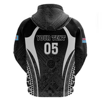 Custom Fiji Rugby Hoodie Fijian Warrior Black LT05 - Polynesian Pride