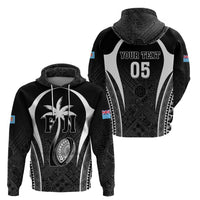 Custom Fiji Rugby Hoodie Fijian Warrior Black LT05 - Polynesian Pride