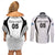 Custom Fiji Rugby Couples Matching Off Shoulder Short Dress and Long Sleeve Button Shirt Fijian Warrior White