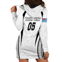 Custom Fiji Rugby Hoodie Dress Fijian Warrior White LT05 - Polynesian Pride