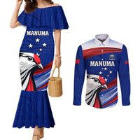 Custom Samoa Rugby Couples Matching Mermaid Dress and Long Sleeve Button Shirt Manuma Ptilinopus Perousii