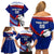 Custom Samoa Rugby Family Matching Off Shoulder Short Dress and Hawaiian Shirt Manuma Ptilinopus Perousii