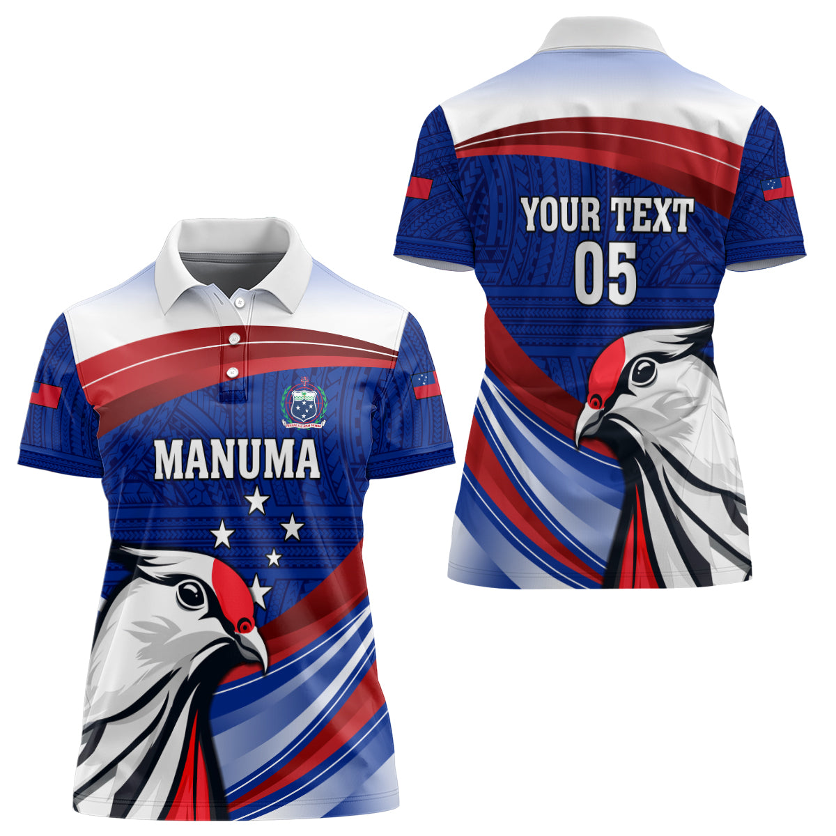 Custom Samoa Rugby Women Polo Shirt Manuma Ptilinopus Perousii