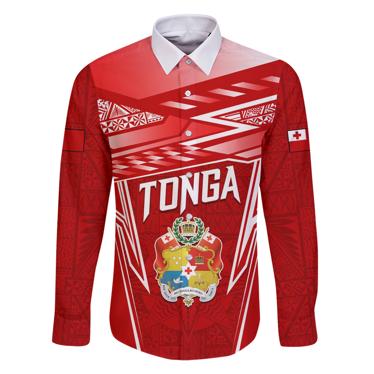 Custom Tonga Rugby Family Matching Long Sleeve Bodycon Dress and Hawaiian Shirt Kupesi Ngatu Pattern