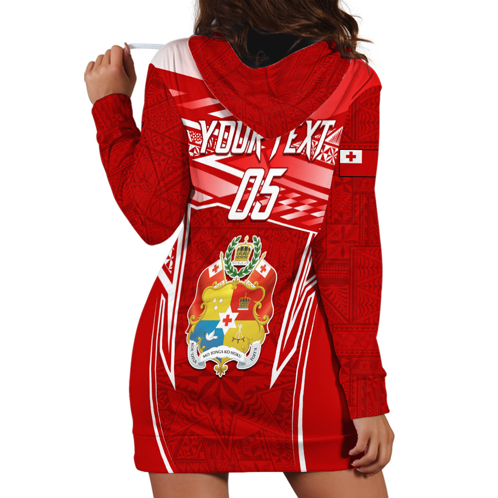 Custom Tonga Rugby Hoodie Dress Kupesi Ngatu Pattern LT05 - Polynesian Pride