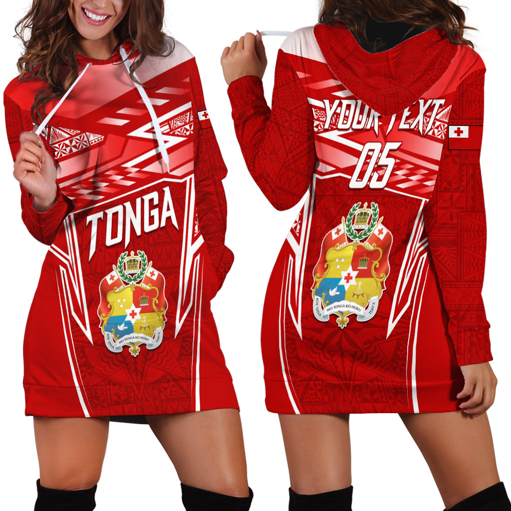 Custom Tonga Rugby Hoodie Dress Kupesi Ngatu Pattern LT05 - Polynesian Pride