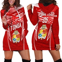 Custom Tonga Rugby Hoodie Dress Kupesi Ngatu Pattern LT05 - Polynesian Pride