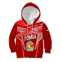 Custom Tonga Rugby Kid Hoodie Kupesi Ngatu Pattern