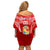 Custom Tonga Rugby Off Shoulder Short Dress Kupesi Ngatu Pattern