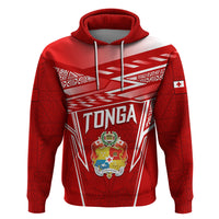 Custom Tonga Rugby Zip Hoodie Kupesi Ngatu Pattern LT05 Pullover Hoodie Red - Polynesian Pride