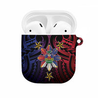 Haiti Philippines AirPods Case Haitian Coat Of Arms With Filipino Sun LT05 Black - Polynesian Pride