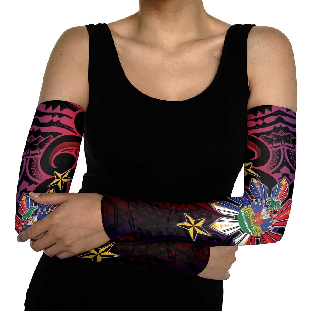 Haiti Philippines Arm Sleeves Haitian Coat Of Arms With Filipino Sun LT05 - Polynesian Pride