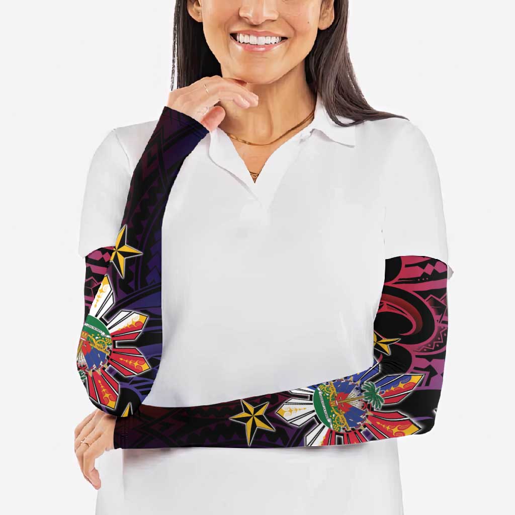 Haiti Philippines Arm Sleeves Haitian Coat Of Arms With Filipino Sun LT05 - Polynesian Pride