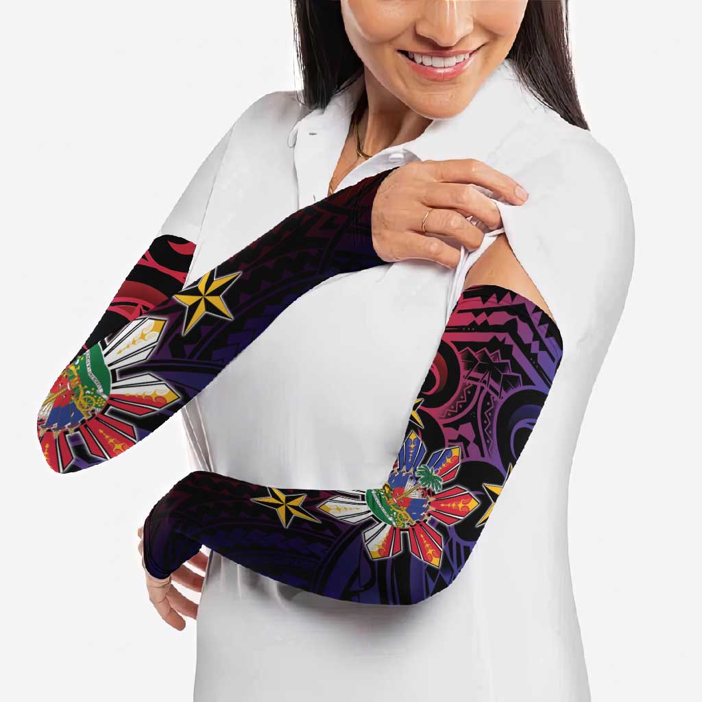 Haiti Philippines Arm Sleeves Haitian Coat Of Arms With Filipino Sun LT05 - Polynesian Pride