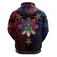 Haiti Philippines Hoodie Haitian Coat Of Arms With Filipino Sun LT05 - Polynesian Pride