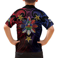 Haiti Philippines Kid Hawaiian Shirt Haitian Coat Of Arms With Filipino Sun LT05 - Polynesian Pride