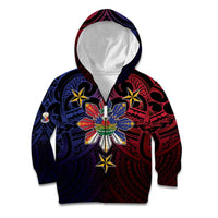 Haiti Philippines Kid Hoodie Haitian Coat Of Arms With Filipino Sun LT05 Zip Hoodie Black - Polynesian Pride