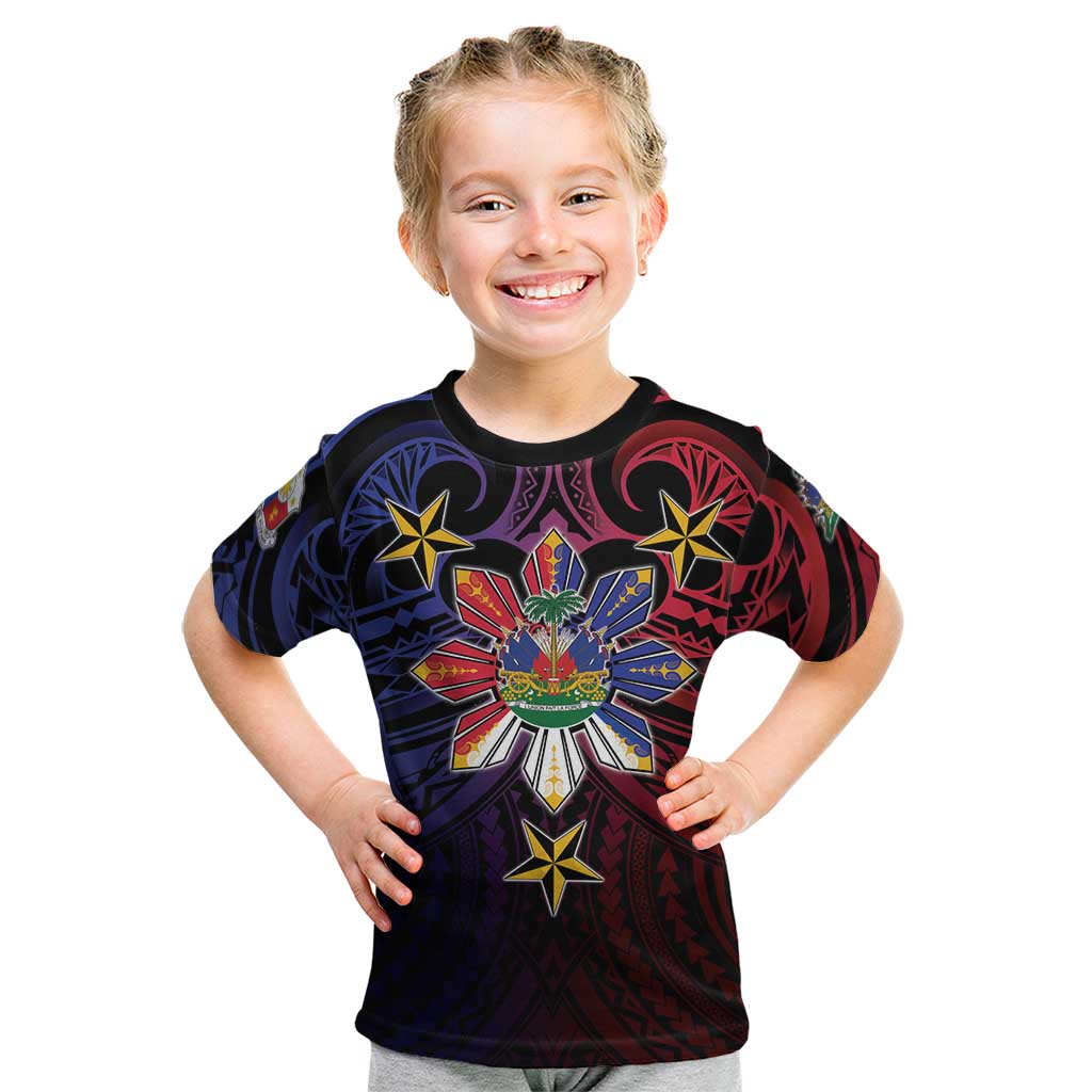 Haiti Philippines Kid T Shirt Haitian Coat Of Arms With Filipino Sun