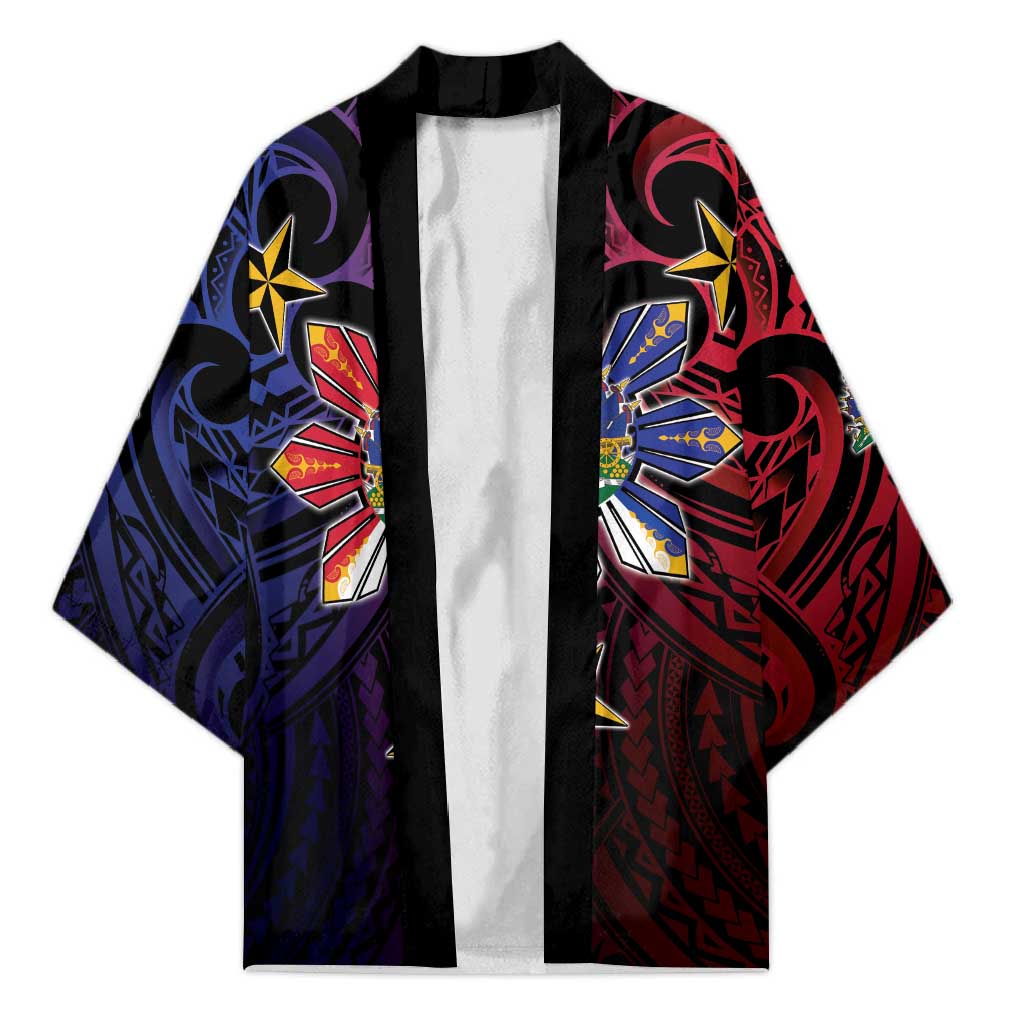 Haiti Philippines Kimono Haitian Coat Of Arms With Filipino Sun LT05 Unisex Black - Polynesian Pride