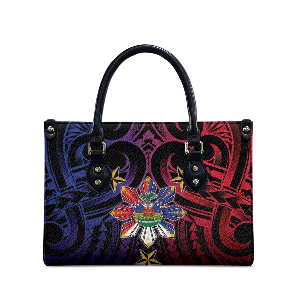 Haiti Philippines Leather Bag Haitian Coat Of Arms With Filipino Sun