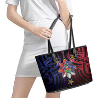 Haiti Philippines Leather Tote Bag Haitian Coat Of Arms With Filipino Sun LT05 - Polynesian Pride