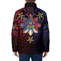 Haiti Philippines Padded Jacket Haitian Coat Of Arms With Filipino Sun