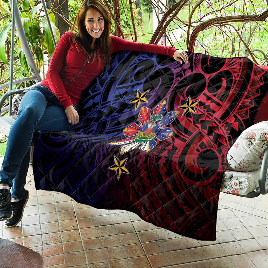 Haiti Philippines Quilt Haitian Coat Of Arms With Filipino Sun