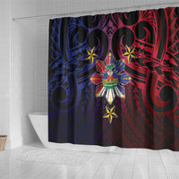 Haiti Philippines Shower Curtain Haitian Coat Of Arms With Filipino Sun LT05 - Polynesian Pride