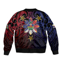 Haiti Philippines Sleeve Zip Bomber Jacket Haitian Coat Of Arms With Filipino Sun
