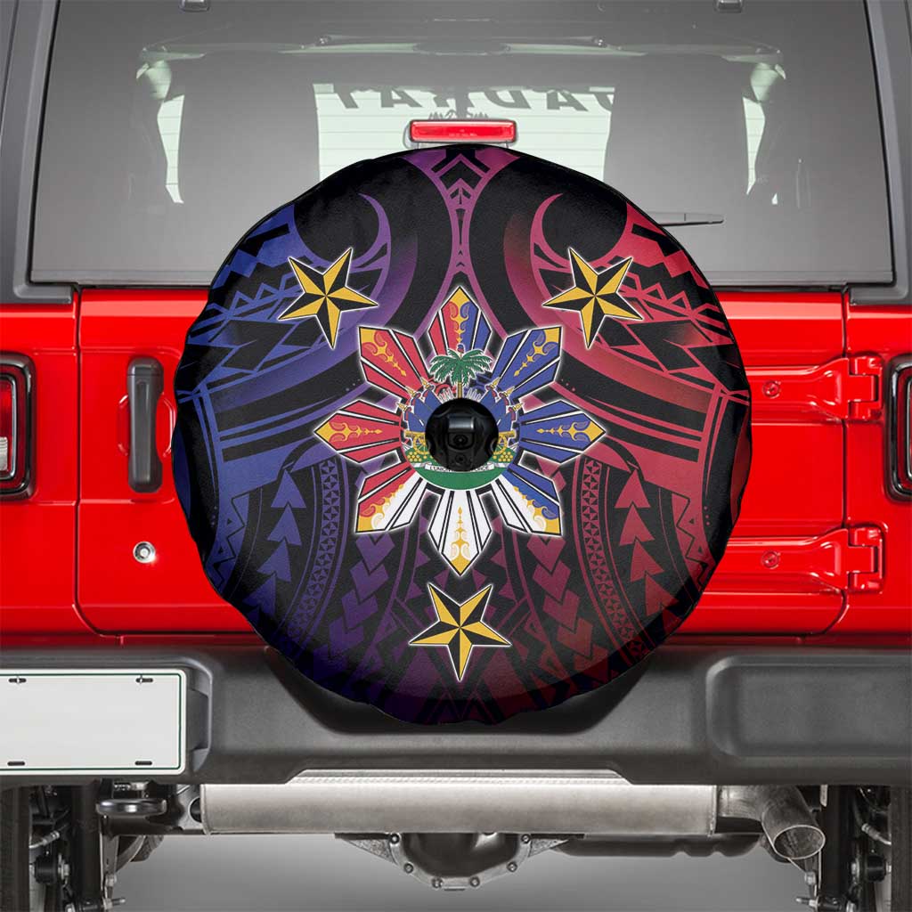 Haiti Philippines Spare Tire Cover Haitian Coat Of Arms With Filipino Sun LT05 - Polynesian Pride