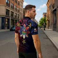 Haiti Philippines Zipper Polo Shirt Haitian Coat Of Arms With Filipino Sun LT05 - Polynesian Pride