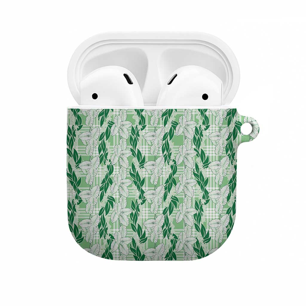 Hawaii Ti Leaf Maile Tuberose Lei AirPods Case With Hanalei Leaf Green LT05 Green - Polynesian Pride