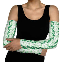 Hawaii Ti Leaf Maile Tuberose Lei Arm Sleeves With Hanalei Leaf Green LT05 - Polynesian Pride