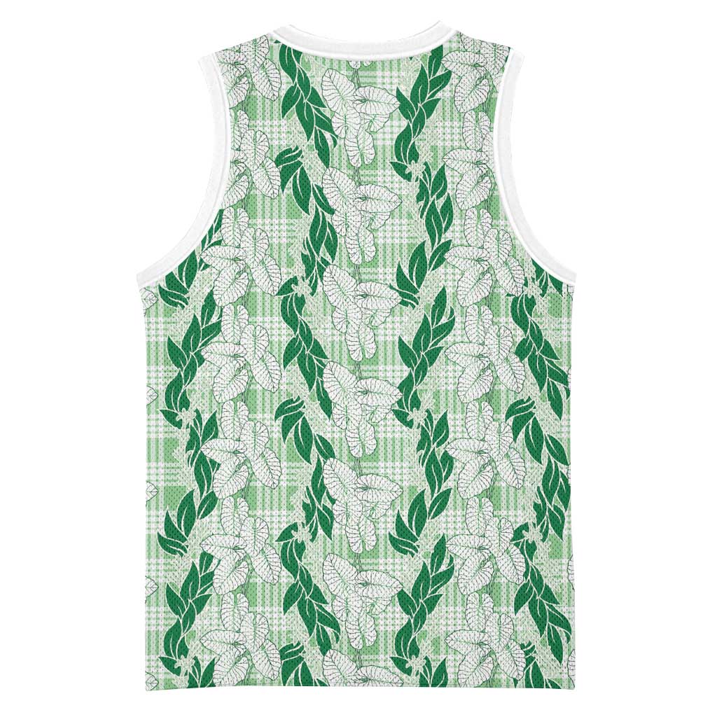 Hawaii Ti Leaf Maile Tuberose Lei Basketball Jersey With Hanalei Leaf Green LT05 - Polynesian Pride