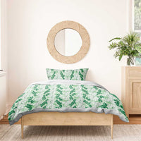Hawaii Ti Leaf Maile Tuberose Lei Bedding Set With Hanalei Leaf Green LT05 - Polynesian Pride