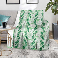 Hawaii Ti Leaf Maile Tuberose Lei Blanket With Hanalei Leaf Green LT05 - Polynesian Pride