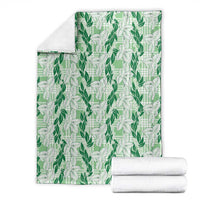 Hawaii Ti Leaf Maile Tuberose Lei Blanket With Hanalei Leaf Green LT05 - Polynesian Pride