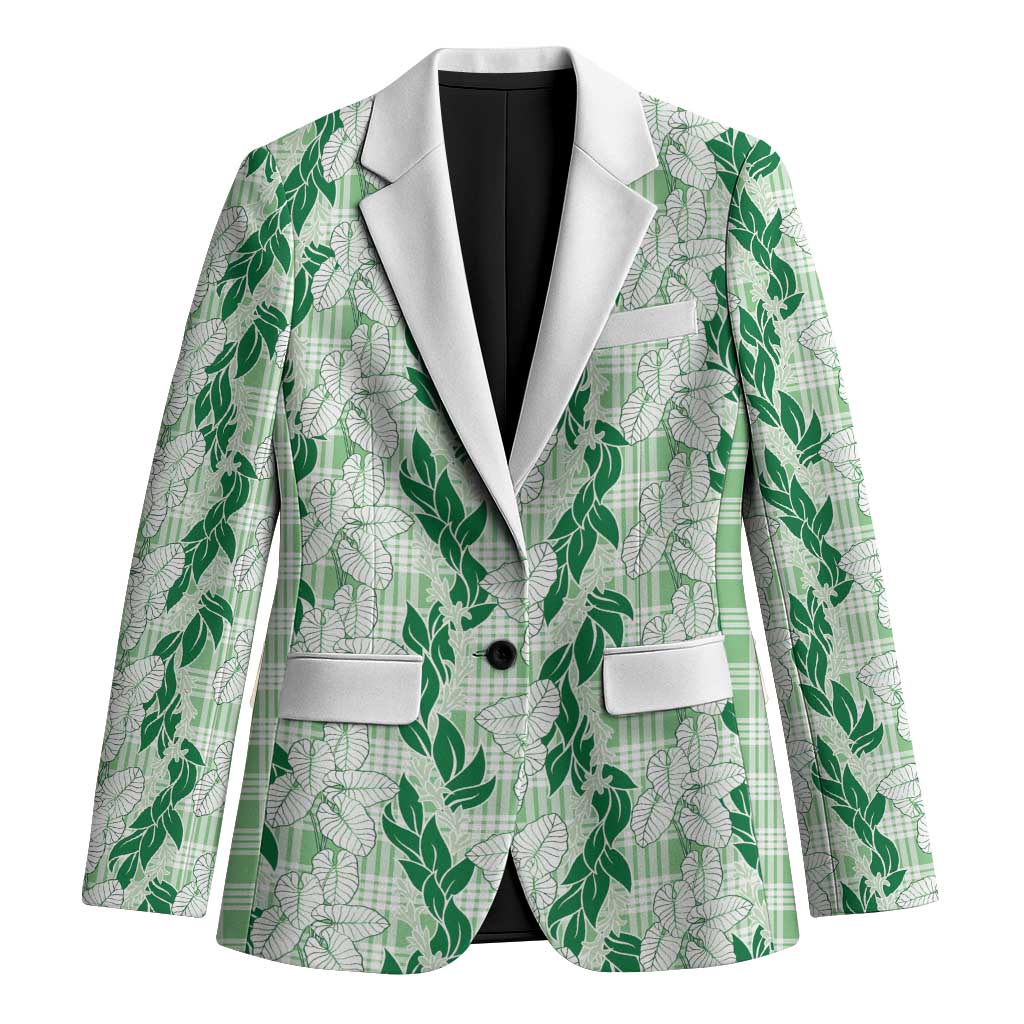 Hawaii Ti Leaf Maile Tuberose Lei Blazer With Hanalei Leaf Green LT05 Unisex Green - Polynesian Pride